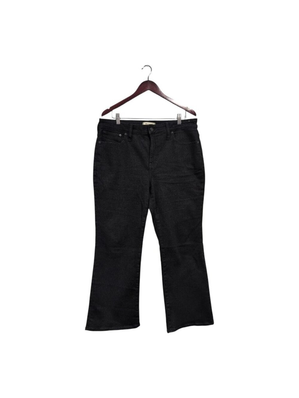Madewell Curvy Kick Out Jeans Womens Sz 32 Black Denim Logo Cotton High Rise